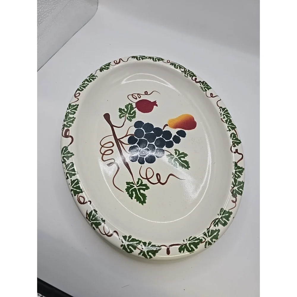 CHAPARRAL POTTERY USA OVAL PLATE PLATTER Fruit and Leaves USA